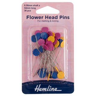 Hemline 54mm Nickel Flower Head Pins