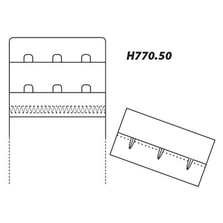 Hemline White Bra Back Replacement 50mm