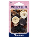 Hemline Assorted Colour Mender Buttons 40 Pack