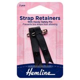 Hemline Black Shoulder Strap Retainer with Safety Pin