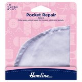 Hemline White Sew-In Pocket Repair 23 x 15cm