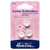 Hemline White Collar Extenders 12mm