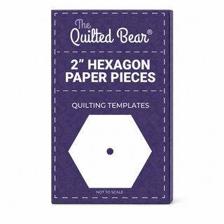The Quilted Bear 100 English Paper Piecing Templates, 2" Hexagons