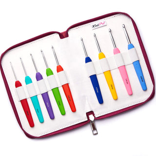 Knit Pro Waves Aluminium Crochet Hooks - Pink 9 Pack