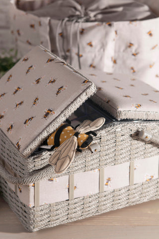 Hobby Gift Sewing Box: Wicker Basket: Bee