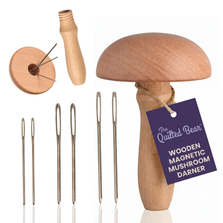 The Quilted Bear Magnetic Mushroom Darner and Needles