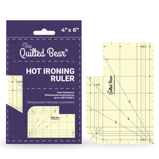 The Quilted Bear 220°C Heat Resistant Hot Ironing Ruler - 4" x 6" - New & Improved