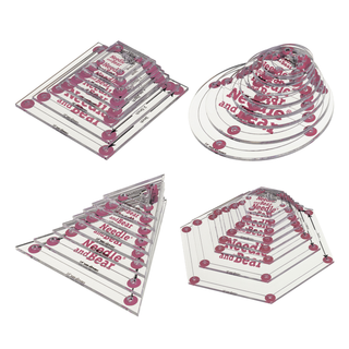 Needle and Bear Quilting Templates Bundle - Triangle, Hexagon, Square, Circle