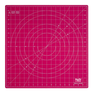 Needle and Bear Rotating Cutting Mat 18'' x 18'' (Pink)