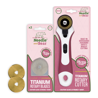 Needle and Bear 28mm Rotary Cutter & Blades Bundle