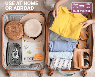 Needle and Bear - Premium Mini Steam Iron with Hardshell Travel Case & Iron Rest (Black Case)