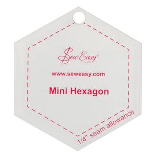 Sew Easy Mini Hexagon Quilting/Patchwork Template 2.87" x 2.5"