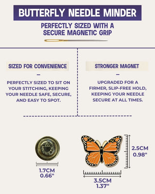 The Quilted Bear Magnetic Needle Minder (Butterfly)