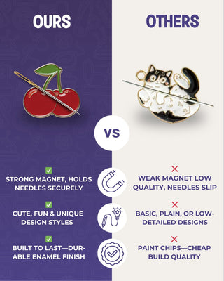 The Quilted Bear Magnetic Needle Minder (Cherry)