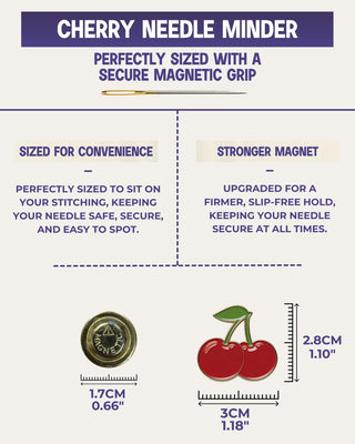 The Quilted Bear Magnetic Needle Minder (Cherry)