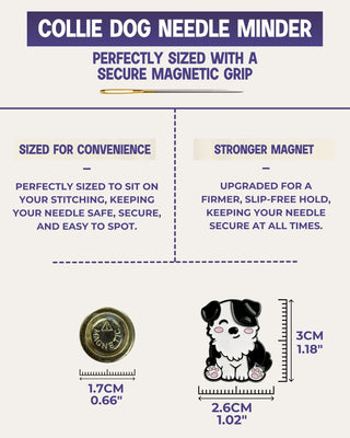 The Quilted Bear Magnetic Needle Minder (Collie Dog)