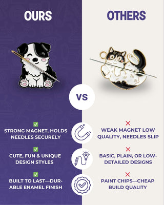 The Quilted Bear Magnetic Needle Minder (Collie Dog)