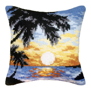 Orchidea Cross Stitch Kit: Cushion: Large: Sunset