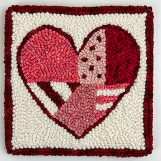 The Oxford Company Punch Needle Kit: Patchwork Heart: Red
