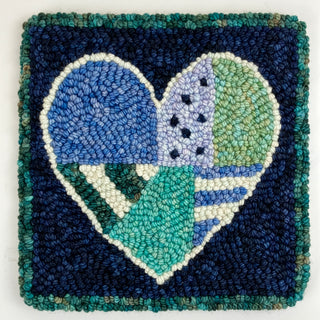 The Oxford Company Punch Needle Kit: Patchwork Heart: Blue