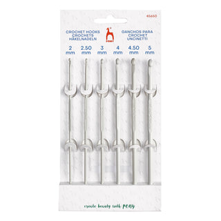 Pony Aluminium Crochet Hooks - 6 Assorted Sizes 2-5mm