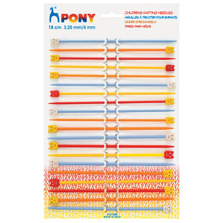 Pony Children's Plastic Assorted Single-Ended Knitting Pins