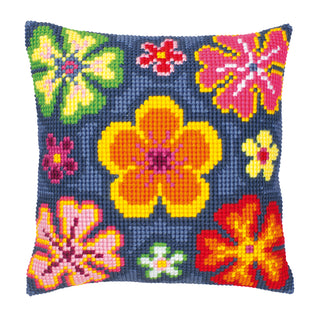 Vervaco Bright Flower Cushion Cross Stitch Kit