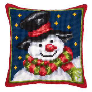 Vervaco Snowman Cushion Cross Stitch Kit