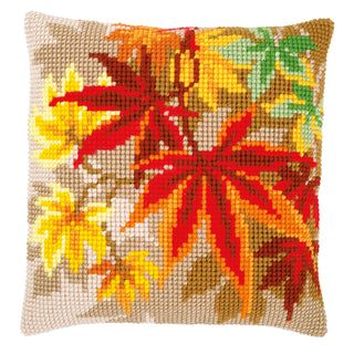 Vervaco Autumn Leaves with Shadow Cushion Cross Stitch Kit