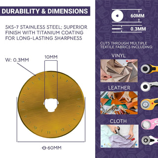 The Quilted Bear Titanium Blade - 60mm x 1