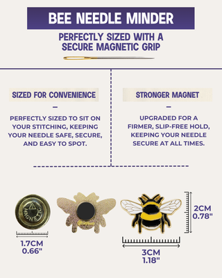 The Quilted Bear Magnetic Needle Minder (Bee)