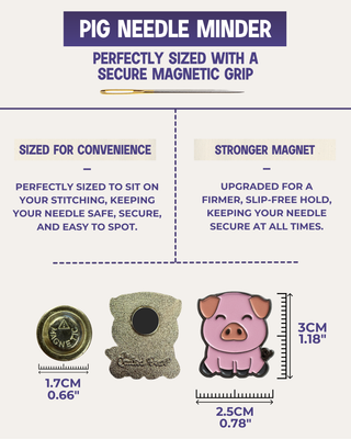 The Quilted Bear Magnetic Needle Minder (Pig)