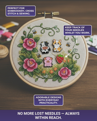 The Quilted Bear Magnetic Needle Minder (Pig)