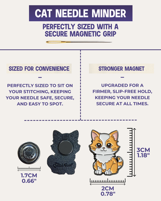 The Quilted Bear Magnetic Needle Minder (Cat)