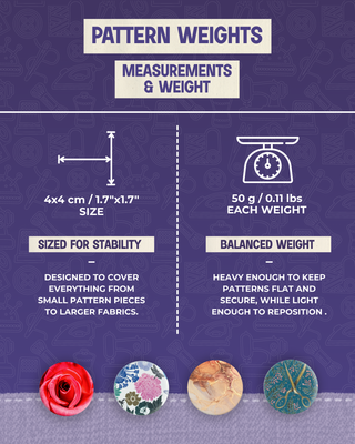 The Quilted Bear Pattern Weight Set – Scratch-Resistant Fabric Weights for Secure Pattern Cutting, Sewing Supplies & Quilting Supplies (Joey Kaufman Heiberg - Dolly Mamas Sewing)