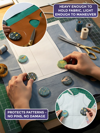 The Quilted Bear Pattern Weight Set – Scratch-Resistant Fabric Weights for Secure Pattern Cutting, Sewing Supplies & Quilting Supplies (Joey Kaufman Heiberg - Dolly Mamas Sewing)