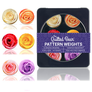 The Quilted Bear Pattern Weight Set – Scratch-Resistant Fabric Weights for Secure Pattern Cutting, Sewing Supplies & Quilting Supplies (TQB - Roses)