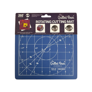 The Quilted Bear Rotating Cutting Mat 7'' x 7'' (Blue)