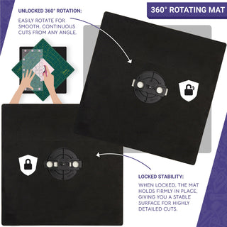 The Quilted Bear Rotating Cutting Mat 7'' x 7'' (Blue)