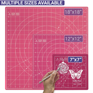The Quilted Bear Rotating Cutting Mat 7'' x 7'' (Pink)