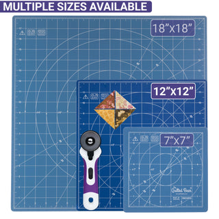 The Quilted Bear Rotating Cutting Mat 12'' x 12'' (Blue)