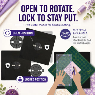 The Quilted Bear Rotating Cutting Mat 12'' x 12'' (Green)