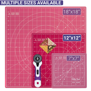 The Quilted Bear Rotating Cutting Mat 12'' x 12'' (Pink)