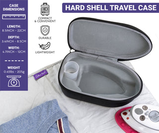 The Quilted Bear Mini Steam Iron - Travel Iron Steam Mini for Effortless Quilting, Crafting, and Wrinkle-Free Clothing - Compact Holiday & Travel Essentials with Hardshell Case (Black)