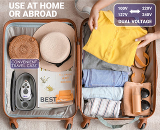 The Quilted Bear Mini Steam Iron - Travel Iron Steam Mini for Effortless Quilting, Crafting, and Wrinkle-Free Clothing - Compact Holiday & Travel Essentials with Hardshell Case (Black)