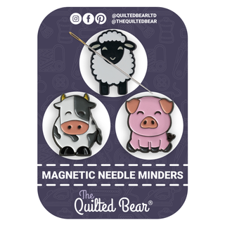 The Quilted Bear Needle Minders Set - Farm Animals (Sheep, Cow & Pig)