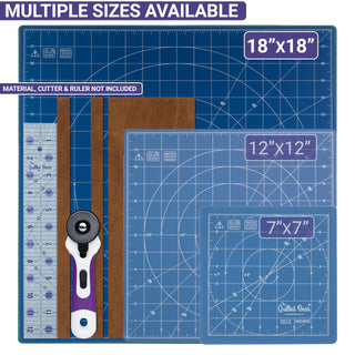 The Quilted Bear Rotating Cutting Mat 18'' x 18'' (Blue)