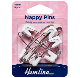 Hemline white Nappy Pins 56mm
