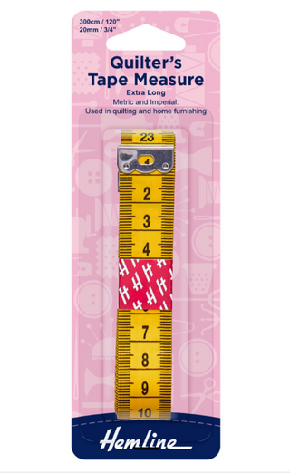 Hemline Extra Long Quilters Tape Measure 300cm