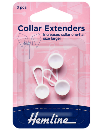 Hemline White Collar Extenders 12mm